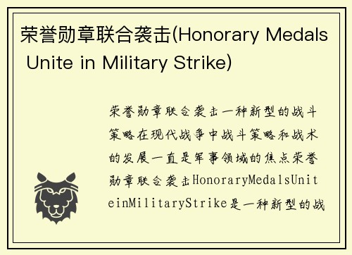 荣誉勋章联合袭击(Honorary Medals Unite in Military Strike)